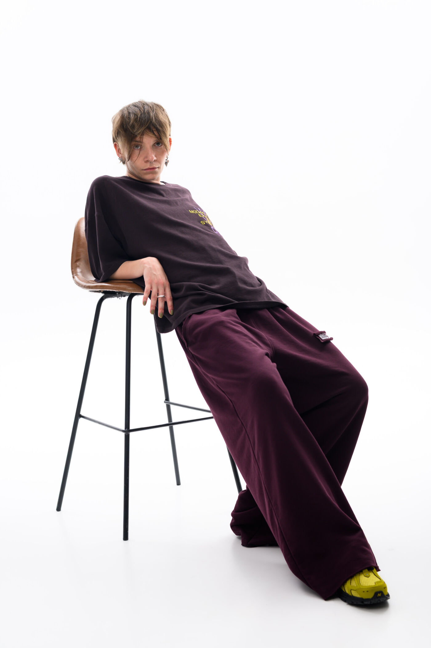 WINE WIDE LEG JOGGERS WINE WIDE LEG JOGGERS