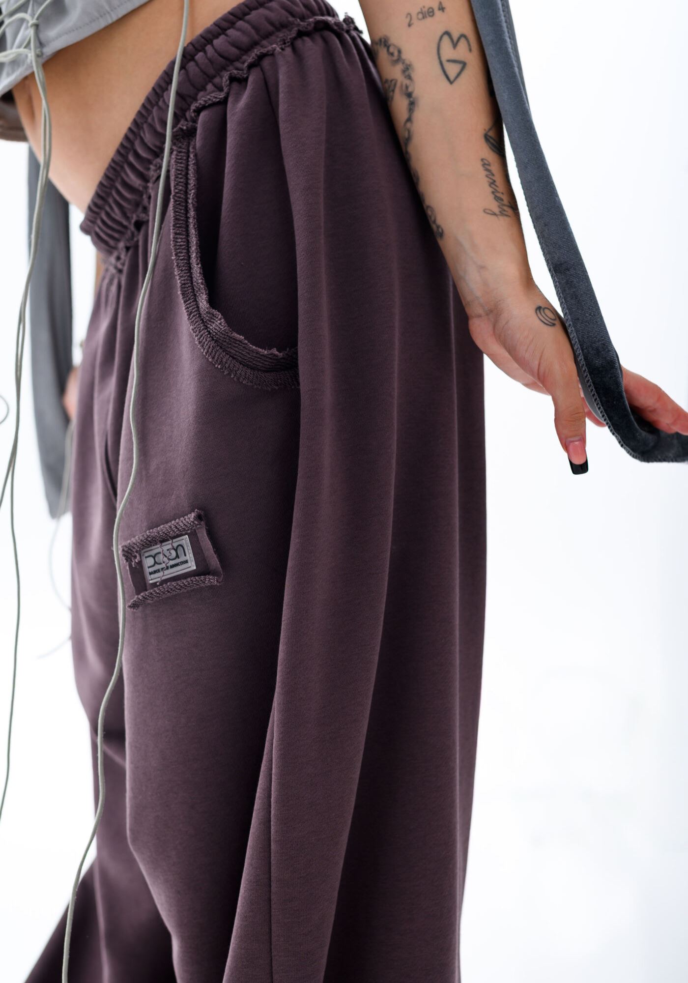 DUSTY ROSE WIDE LEG JOGGERS