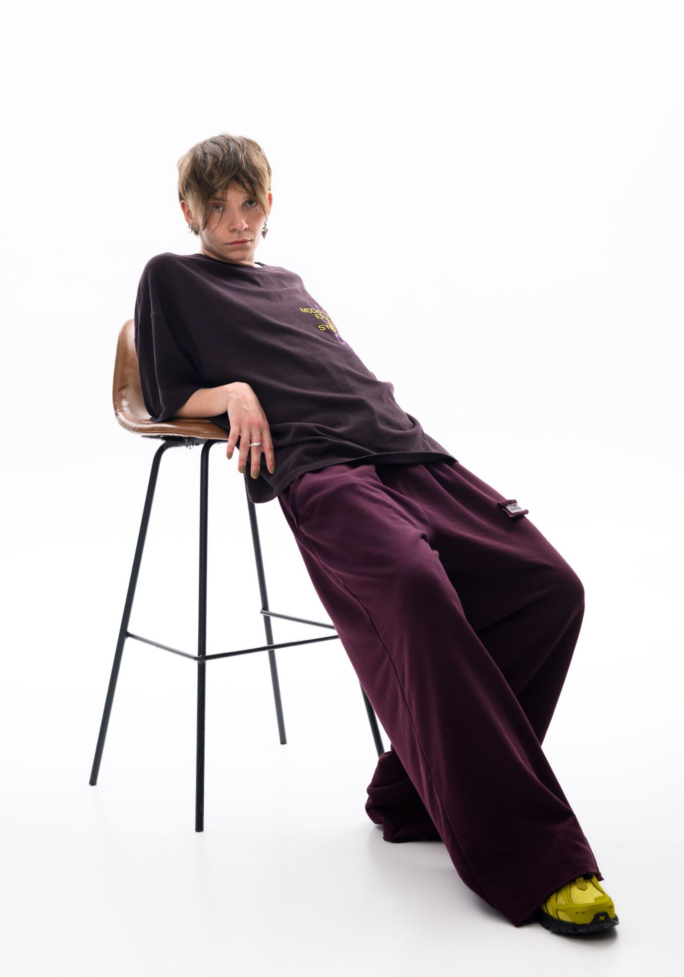 WINE WIDE LEG JOGGERS