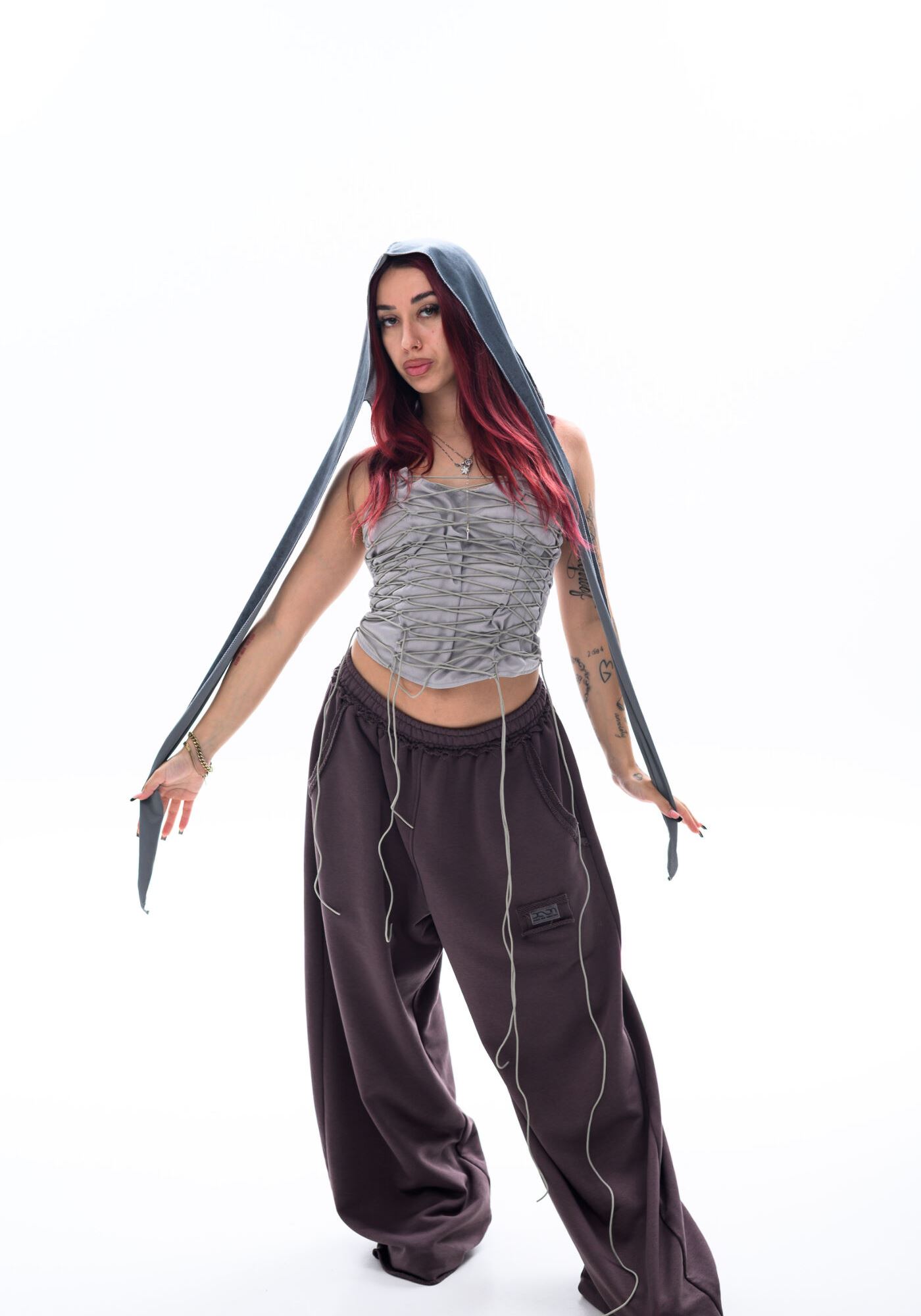 DUSTY ROSE WIDE LEG JOGGERS