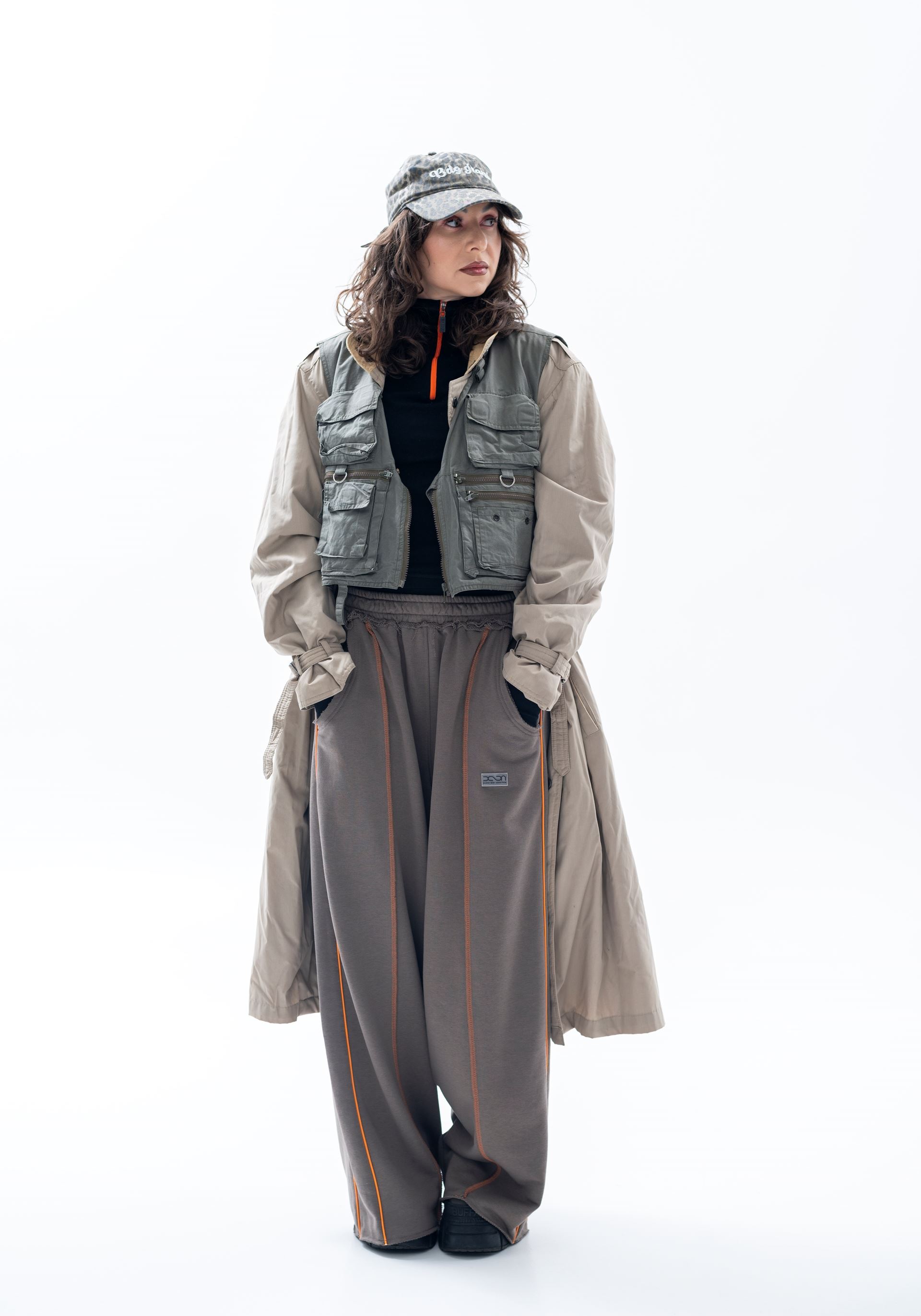 PASTEL KHAKI WIDE LEG STRIPE 2.0 JOGGERS